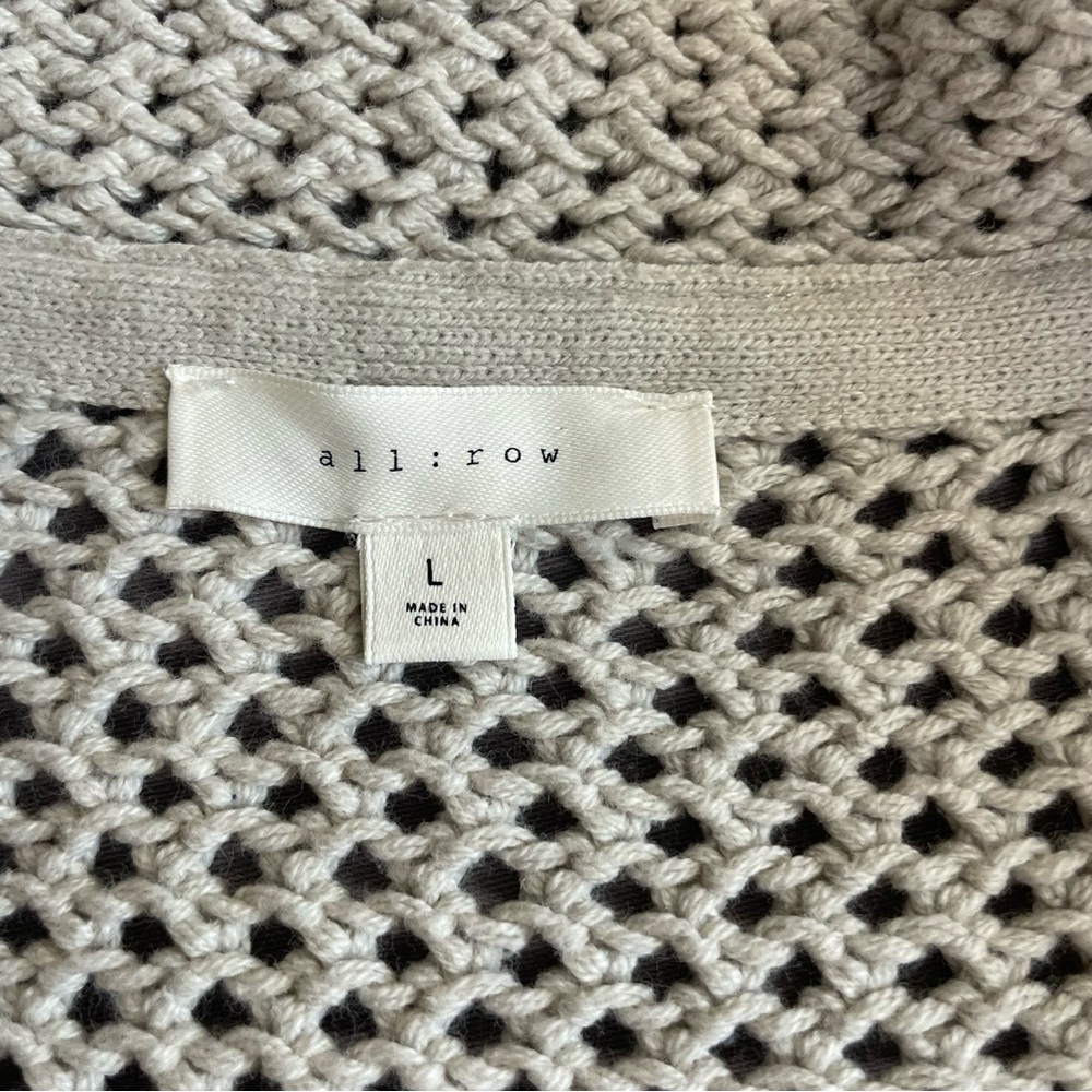 All Row Jett Open Front Beige Collared Cardigan L… - image 5